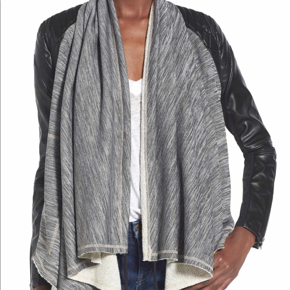 Blank NYC sweatshirt jacket faux leather